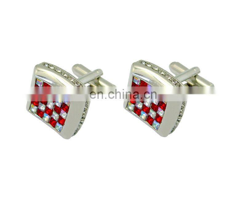 Quality unisex brilliant pink gem French cufflinks gift details