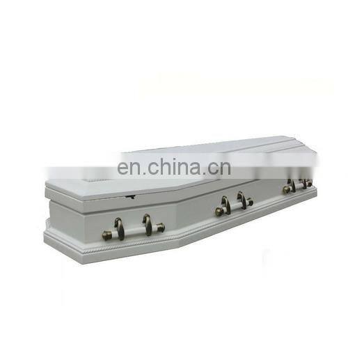 TD--E01 European style solid paulownia wooden coffin with white color