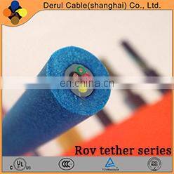 ROV composite cable neutrally buoyant tether cable with SM optic fiber