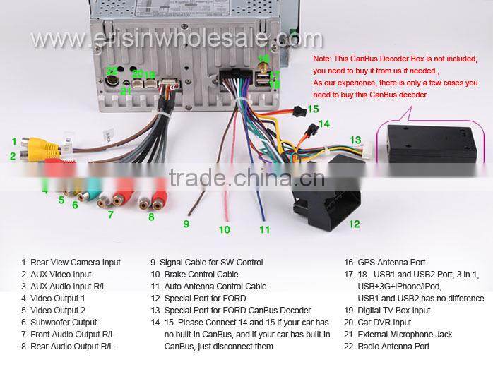 Erisin ES7301M 7" Touch Screen Car DVD GPS for Mondeo 2003