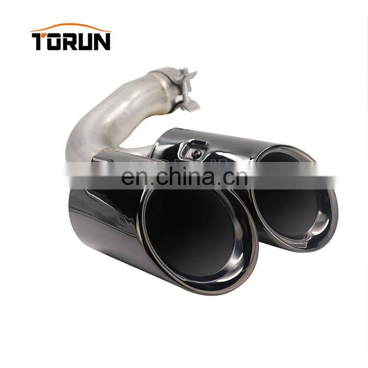 Hot sale high quality Universal oval bulk exhaust end pipe for porsche 18 Cayenne Round Chroming Black