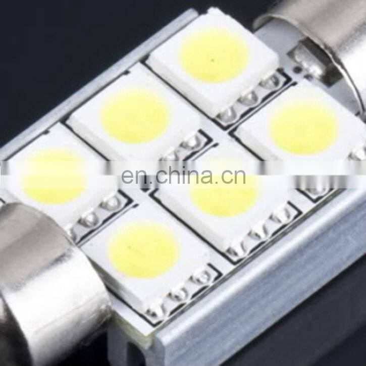 36mm 6 SMD 5050 Pure White Canbus Error Free LED Car Bulb Dome Light Lamp LED Bulb Car