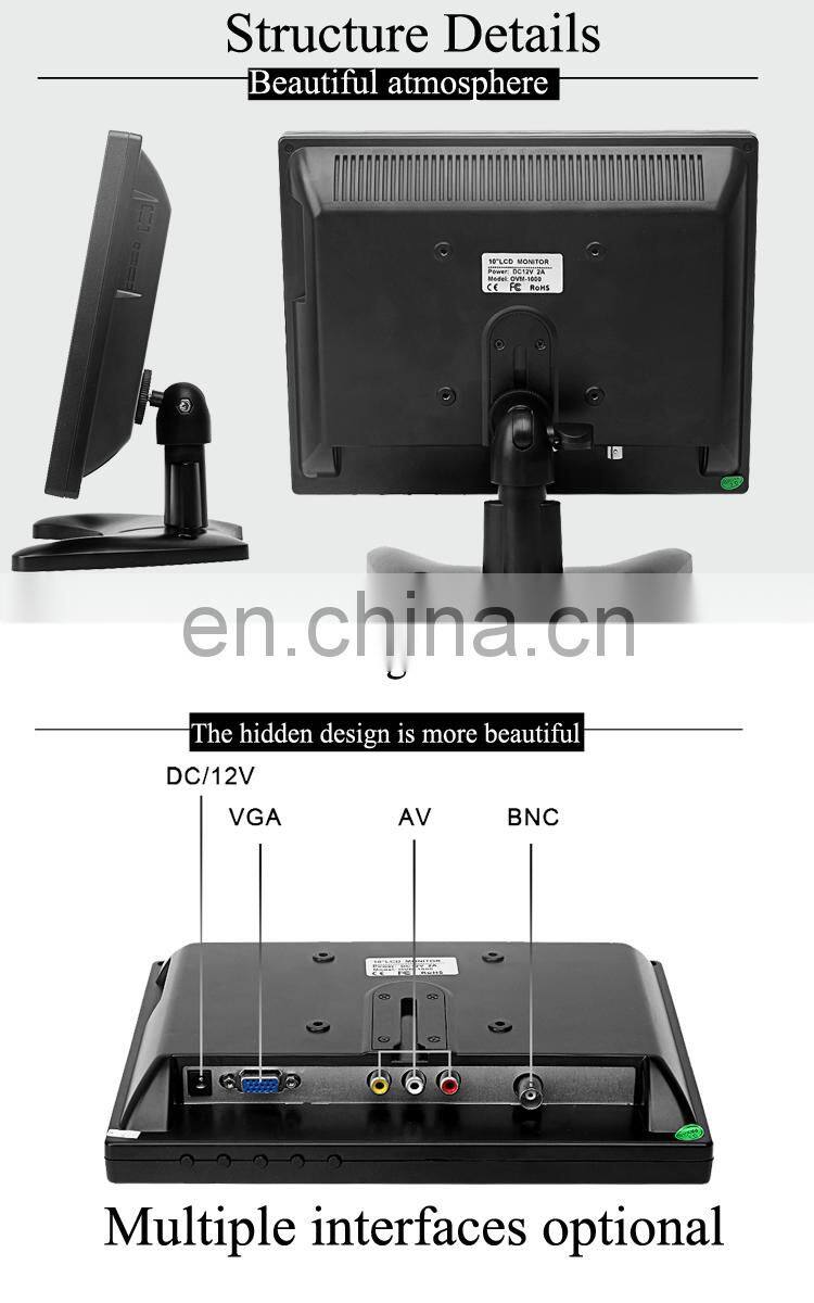 LCD 10" Monitor Full HD Industrial Open frame Desktop computer monitor
