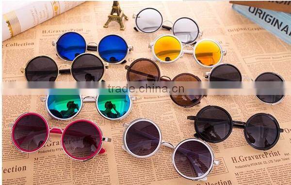 hot selling unisex fashion retro classic metal frame small round sunglasses eyewear