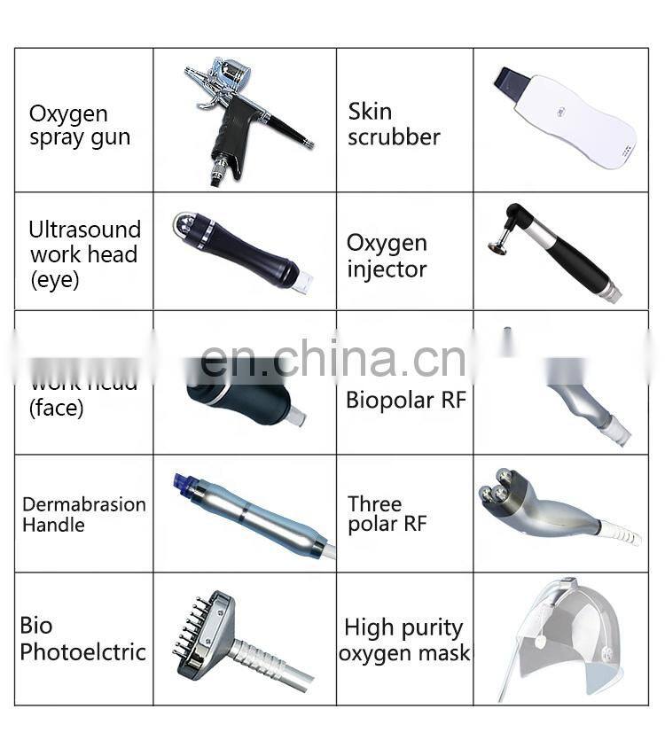 2021 vertical oxygen therapy 10 in 1 ultrasonic skin rejuvenation aqua peel facial dermabrasion machine