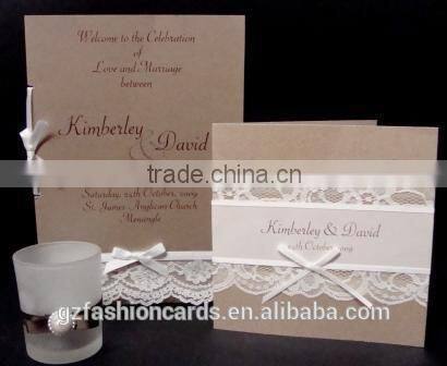 Rustic Kraft Lace Wedding Invitation