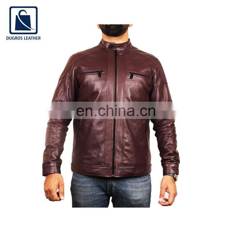 2021 Exclusive Range Hot Selling Zipper Closure Type Genuine Leather Jacket for Men
