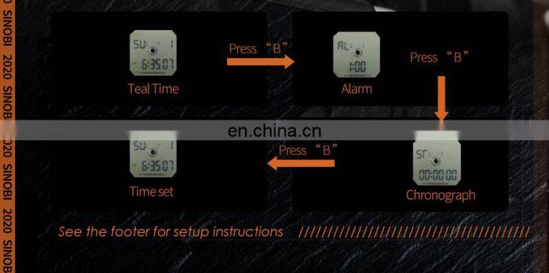 SINOBI Fashion Digital Watch Man Chronograph Calendar Watches Custom Logo OEM Wristwatch S9824G Watch Digital Analog Mens