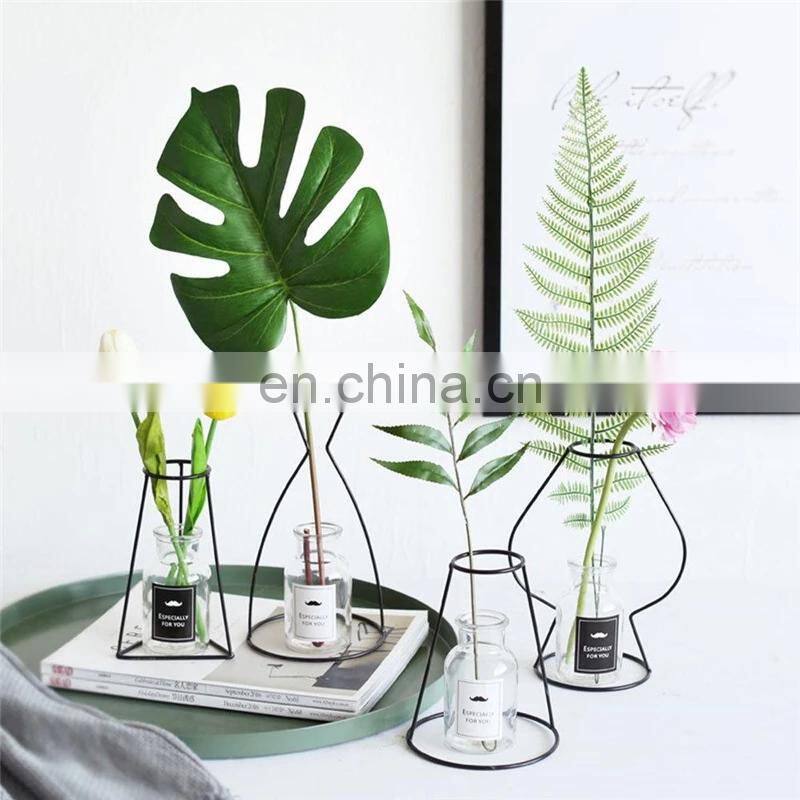 Retro Iron Line Table Flowers Vases Nordic Decoration Home Metal Plant Holder Nordic Styles Flower Vase Home Decor