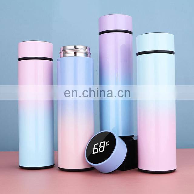 LED Smart Temperature Sublimation Tumbler LED Temperature Display Stainless Steel Vacuum Flasks & Thermoses Round 1 Pcs 5pcs