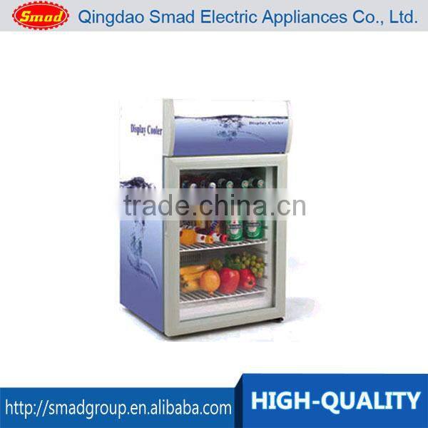 80L glass door mini fridge, mini refrigerators showcase with lamp