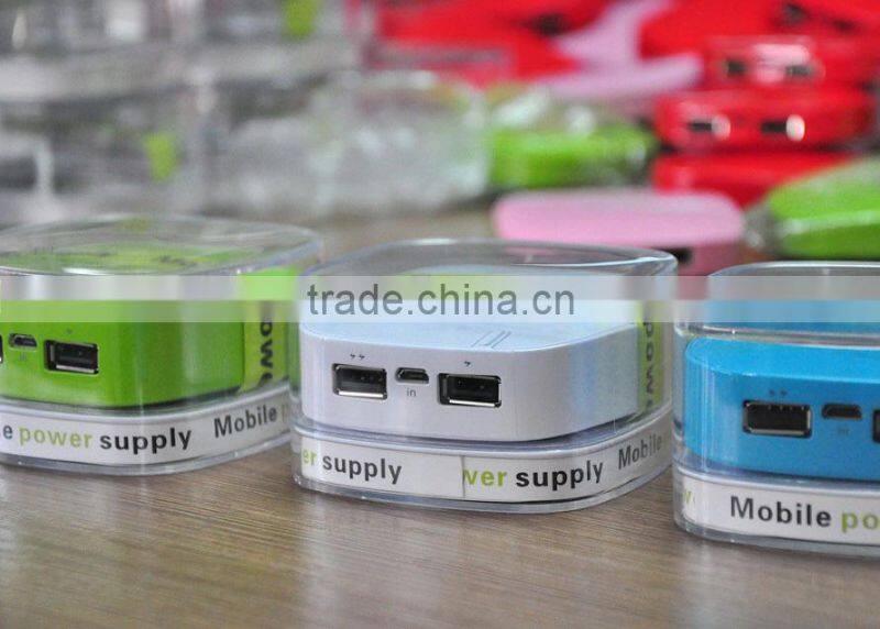 Square shape 6000mAh power bank portable mobile charger