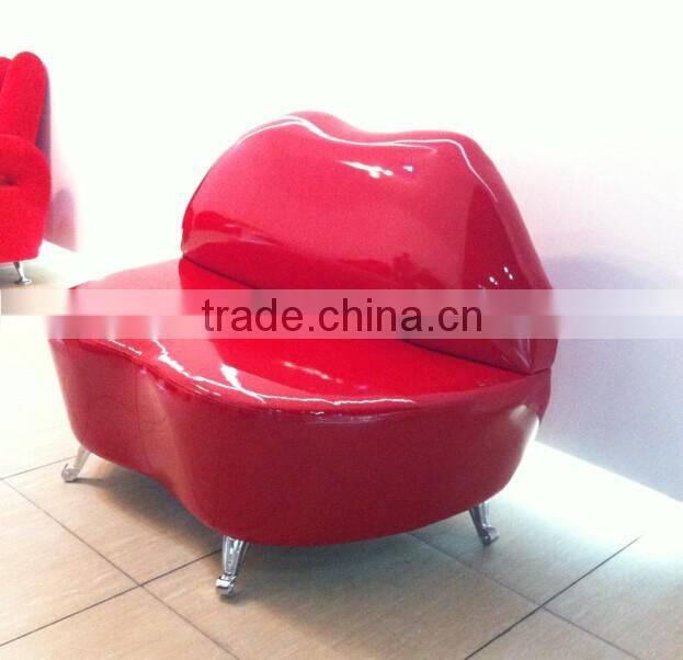 Replica red PU/Italian genuine leather glossy lips shape sofa ,bocca sofa, PU kiss sofa