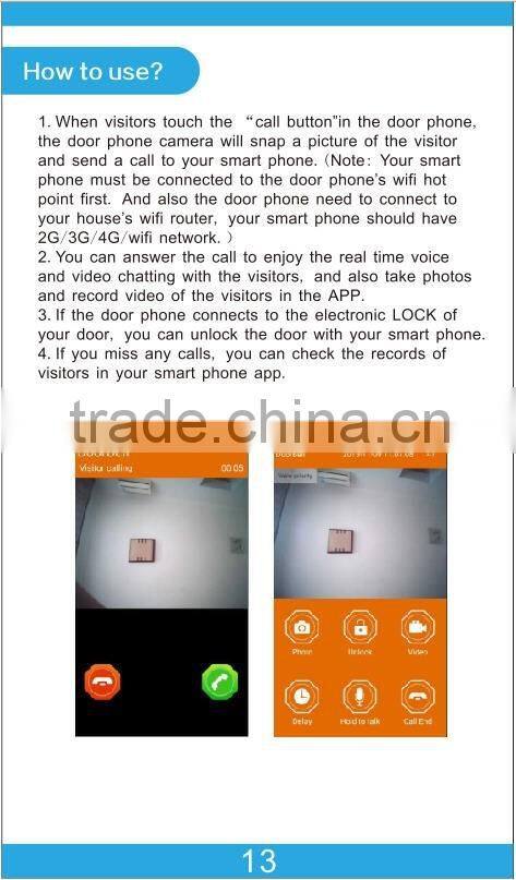 Winovatech smart bell hot sale smart home IP camera model H8 with android and ISO apps