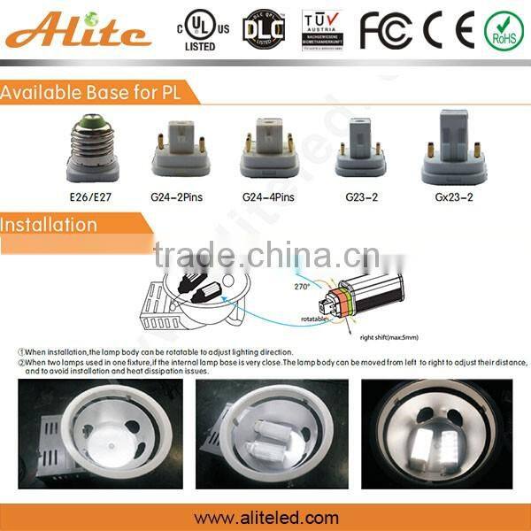 Big beam angle 270 degree LED PL light 7/9/11W with UL approved