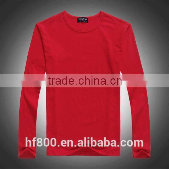 Bulk in Stock,Sublimation Blank color long sleeve T shirt,Cotton ,low Price,small MOQ,S-XXXL size