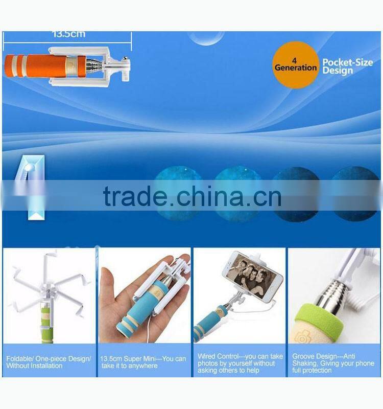 2016 innovative Bling colorful selfie stick for huawei ascend p6