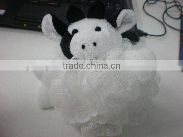 Pumpkin bath ball PE mesh Animal sponge Wash body puff
