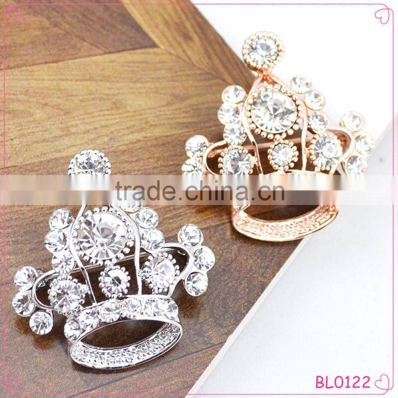 2015 Fashion jewelry elegant diamond crown shaped brooch beautiful jewelry wholesale