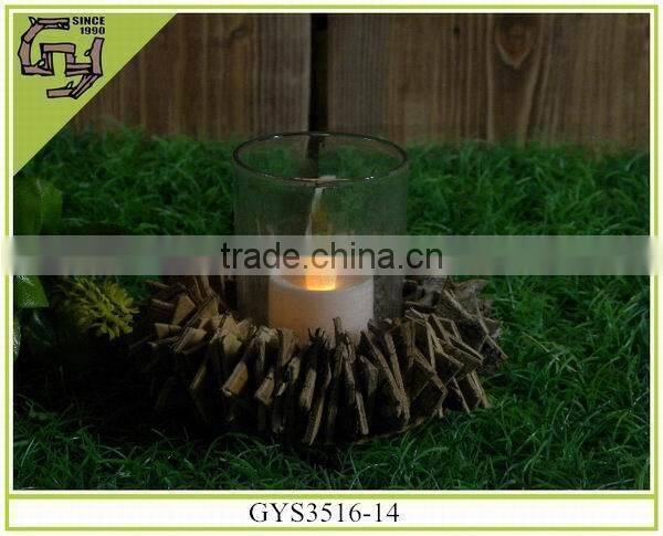 natural birch bark crafts round candle holder