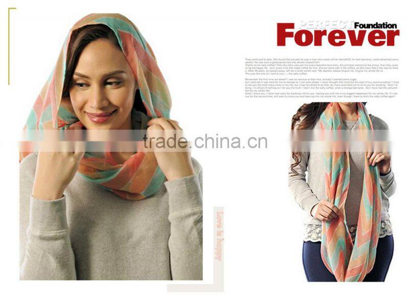 America and Canada Hot Fashion Popular Series Ladies Waved Neck Warmer Infinity Scarf