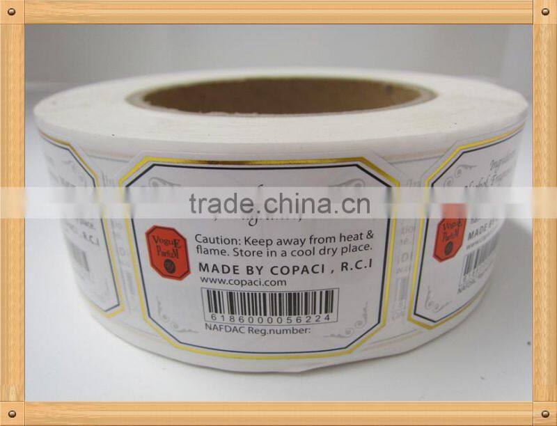 printed cosmetic label sticker of new design