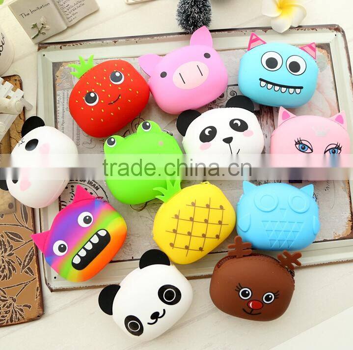 2015 Wholesale dumpling shaped silicone zipper wallet for christmas gifts/zippered around coin purse