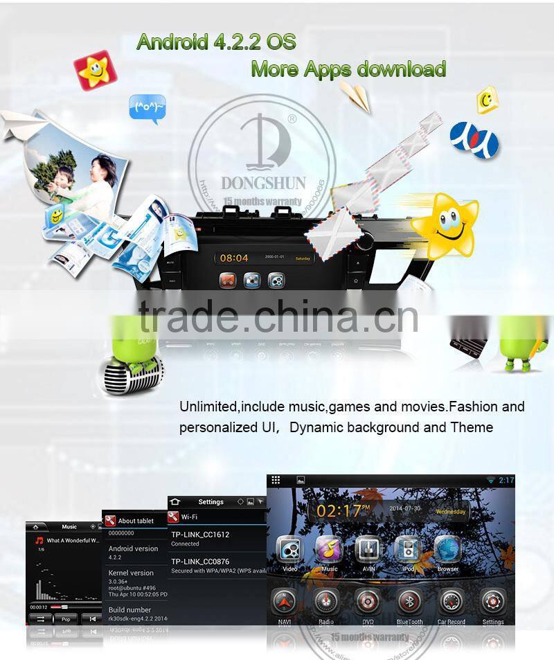 8" Hyundai Elantra 2014 pure android 4.2.2 car DVD GPS with WIFI/3G