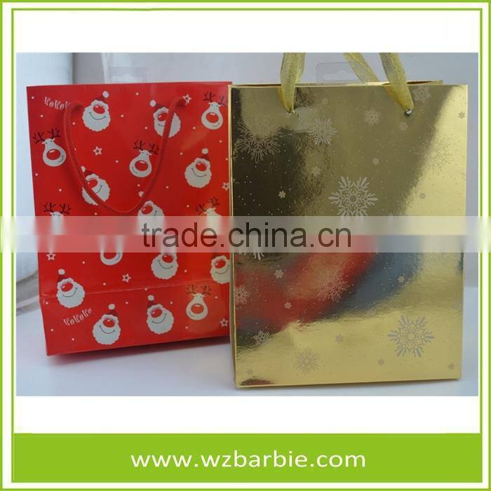 Customized Snowflake Recycable Paper Shopping/Gift Bag With Handle