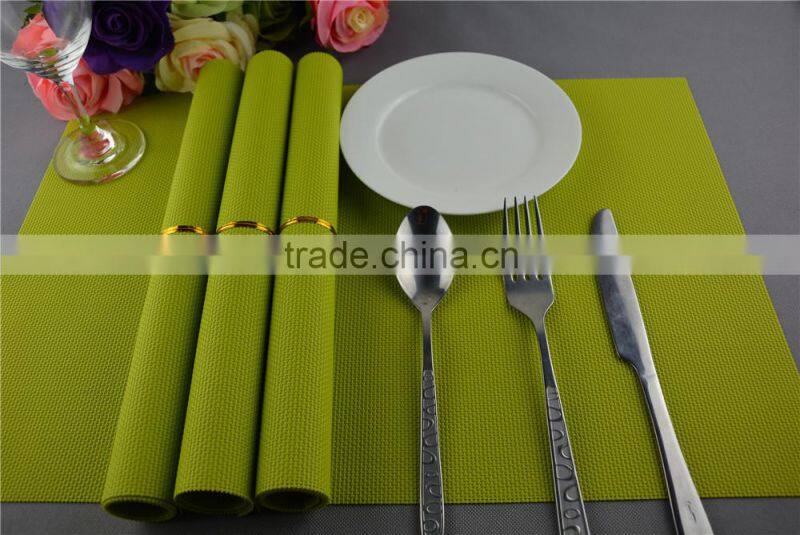 Table decoration PVC gold placemat solid color pure color bright color grass green placemat 45*30cm