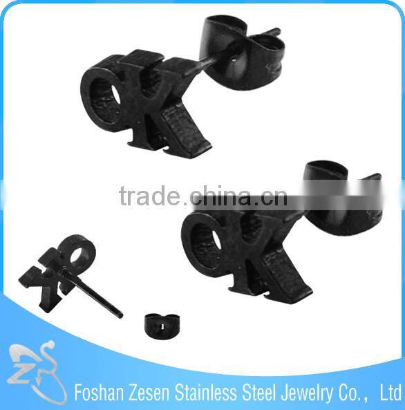 ZS20383 black cute teenager stud earring custom charm skull earrings for men