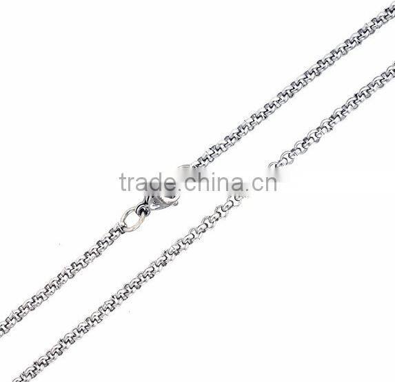Stainless Steel Box Chain Necklace (MA012903)