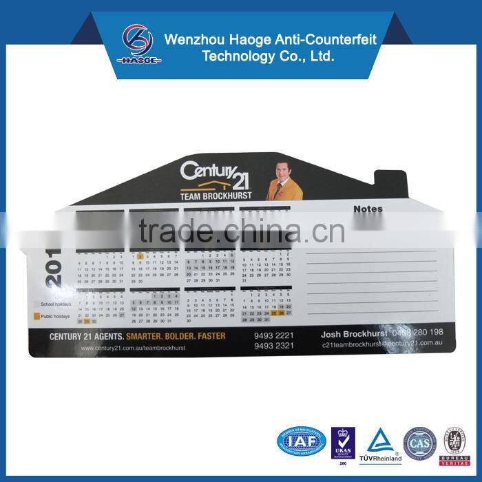 Custom promotional business card calendar fridge magnet