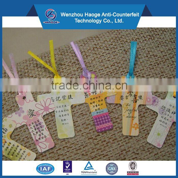 Cross shape bible bookmark, office & school usage bookmak paper printing
