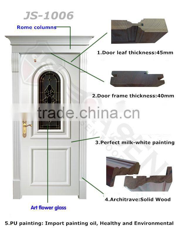 decorative glass wooden door