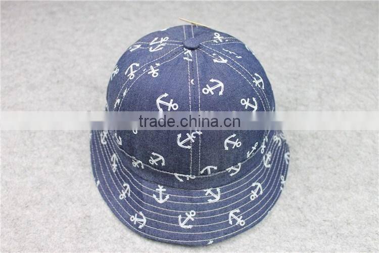 BUKH002D Fashion blue fisherman caps New wide brim bucket hat Camping hiking hat