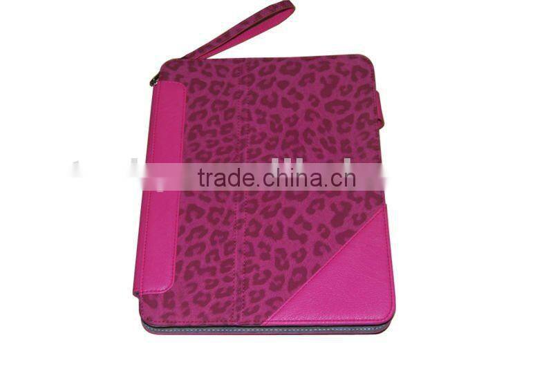 back stand TPU and leopard pattern leather case for ipad 3