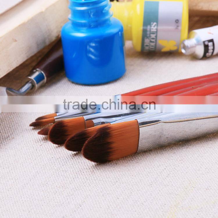 6pcs Filbert Shape Nylon Hair Artsit Brush For Oil Painting Brushes