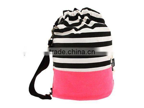 Fashion cotton drawstring bag backpack
