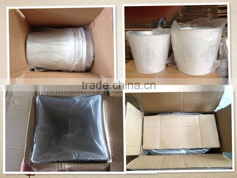 Hot Sale galvanized metal flower buckets, paper decal planter metal long flower bucket