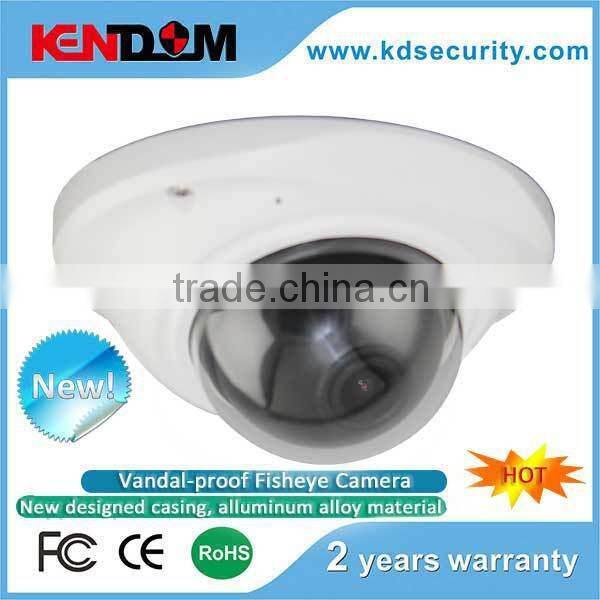 Kendom Hot Sales Vandal-proof Fisheye Camera 420/600/700/800TVL/1.0/1.3Mega 150 degree supper wide view angle