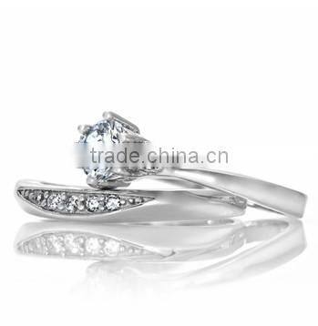 JINSE Petite Faux Diamond Wedding Ring Set