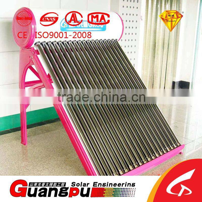 compact non-pressurized solar water heater with 58x1800mm solar heat tubes
