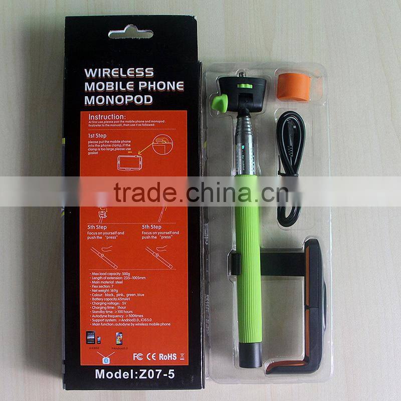2015 new hot mini travel flexible wireless monopod