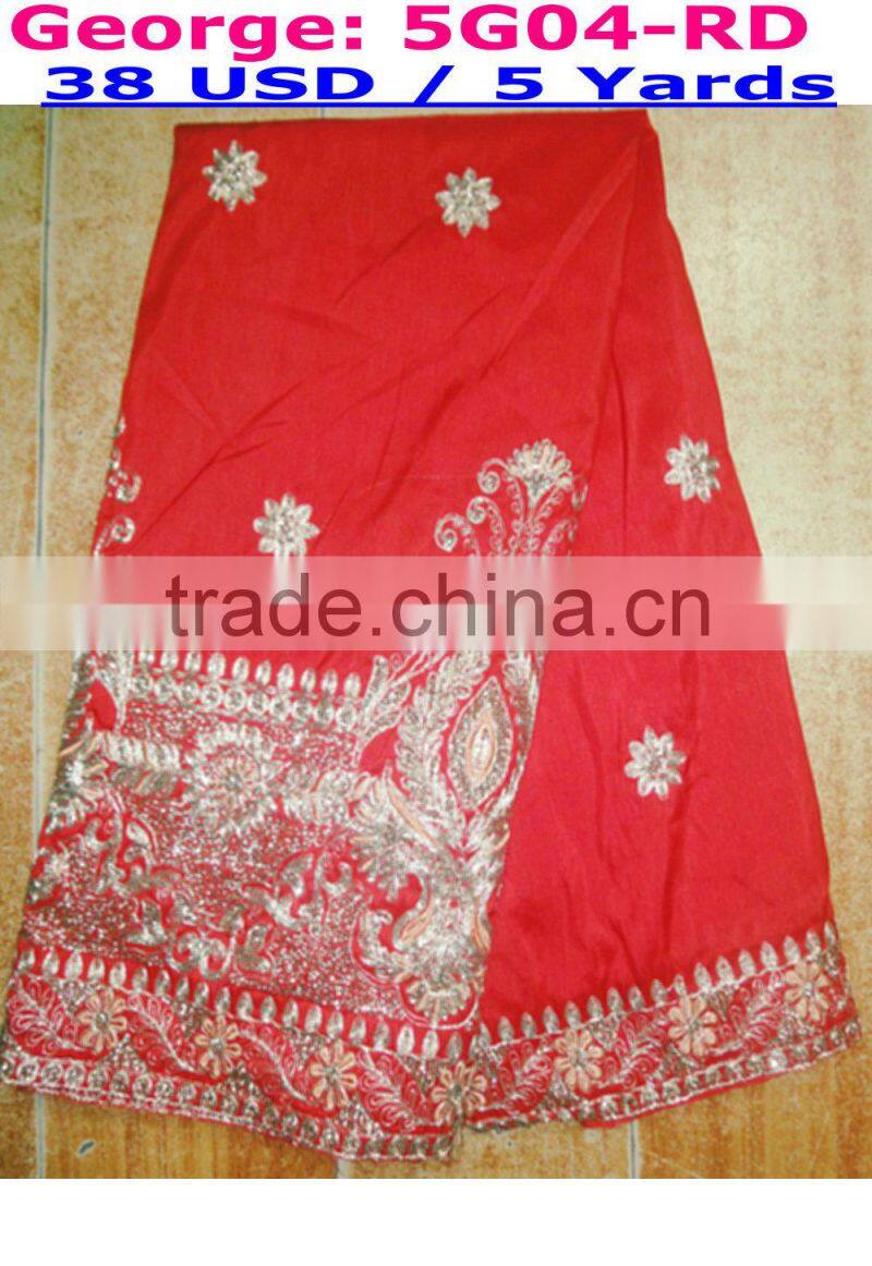 2015 Fashion african george lace High quality african george lace fabric for woman paty dressing african lace george with flower