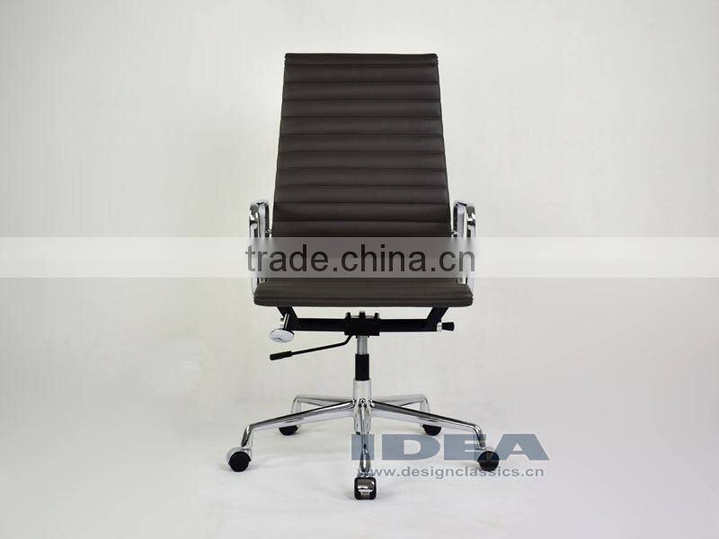 Replica EA119 Charles High Back Office Chair - Dark Grey Color Genuine Leather