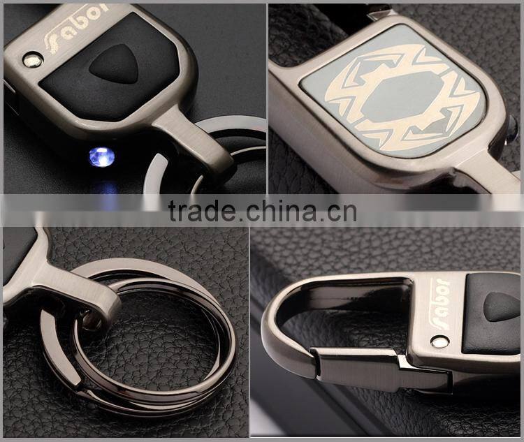 Luxury Dual Ring Men's Flashlight LED keychain