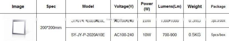 10W 200x200mm ultra-thin led panel light