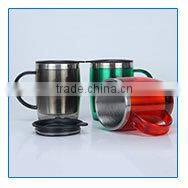 Rubber Ribbed Stainless Steel Custom Coffee Mugs