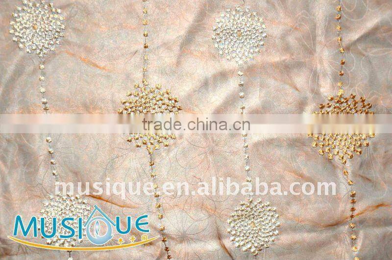 100% organza with embroidery curtain